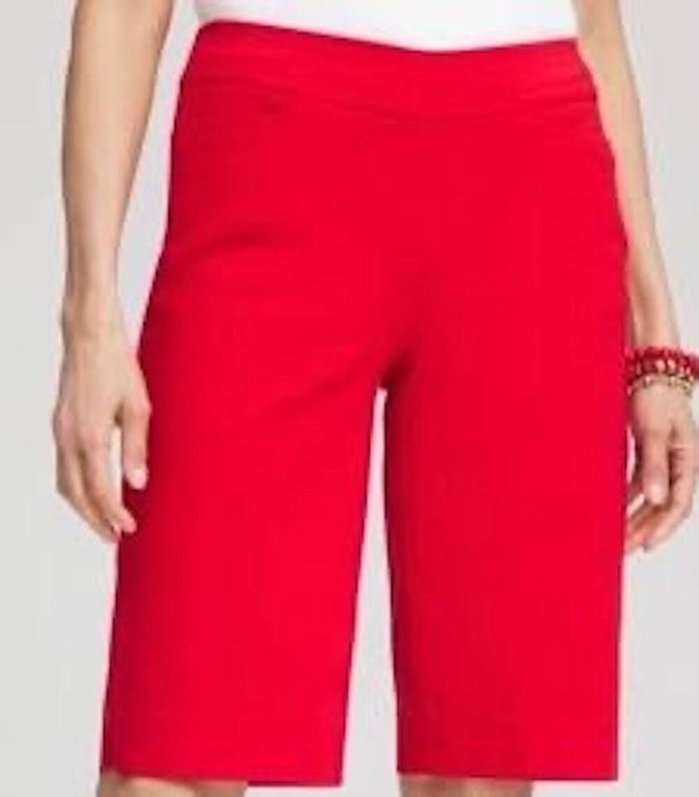 Chico's Red Shorts, Pull up, bermuda style, w/4 pockets - Size 2R/US 12